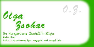 olga zsohar business card